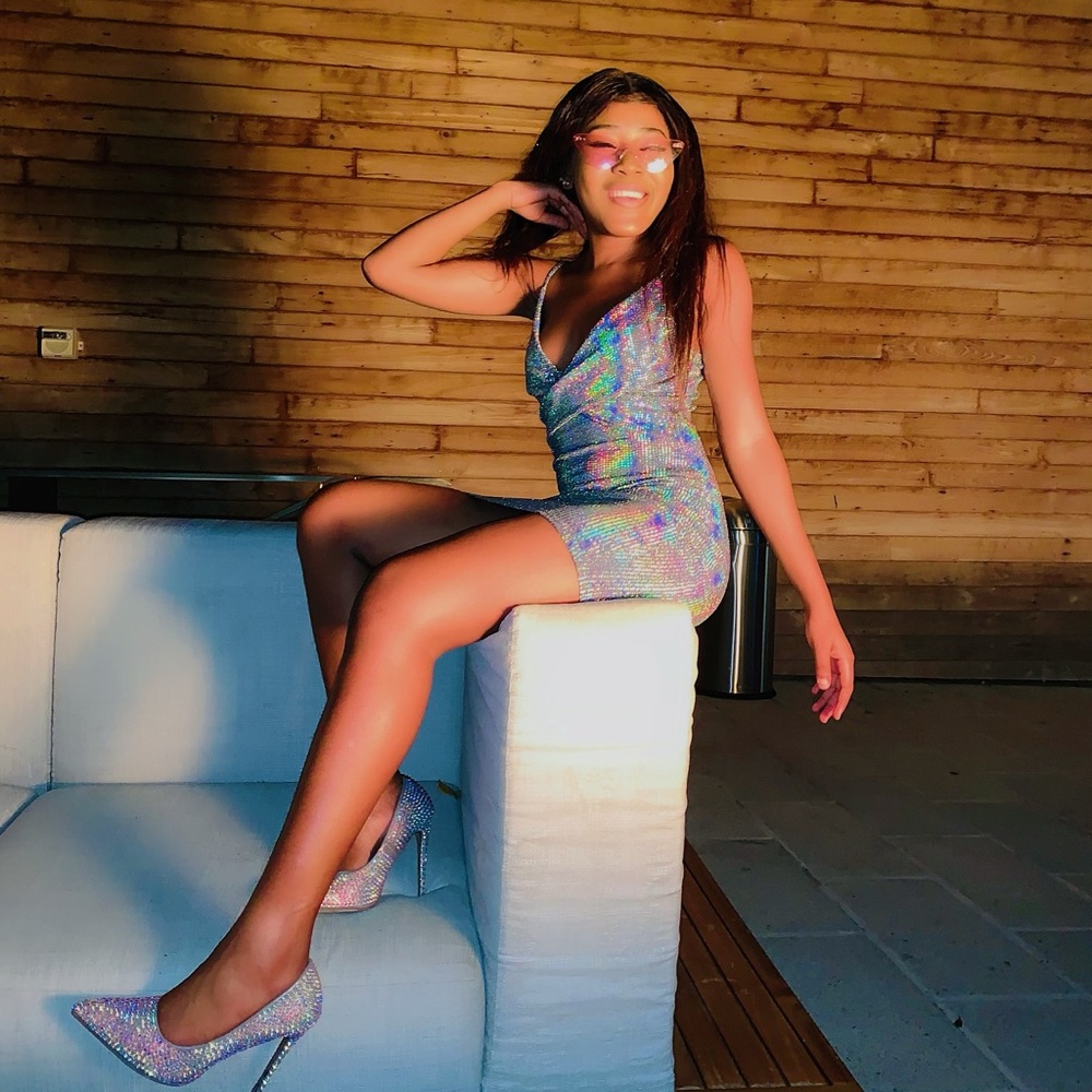 A mini party dress